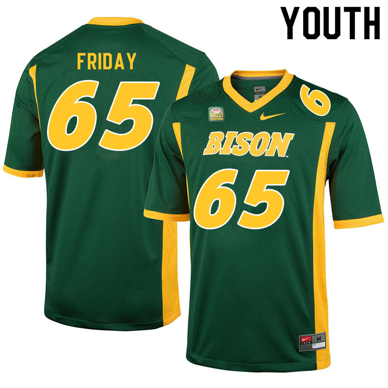 Youth #65 Bryce Friday North Dakota State Bison College Football Jerseys Sale-Green - Click Image to Close